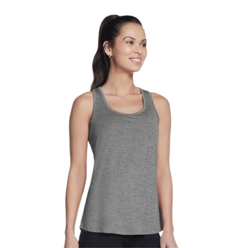 Skechers Donna Go Dri Swift Tunic Tank In Carbone, Taglia Largo - 3
