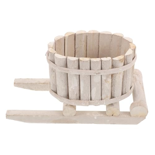 DIYEAH Wooden Christmas Flower Pot Sleigh Planter Rustic Wood Barrel
