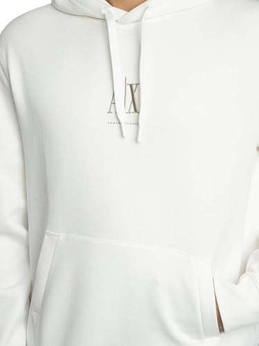 Sweat à capuche pour homme Armani Exchange blanc cassé décontracté - 4