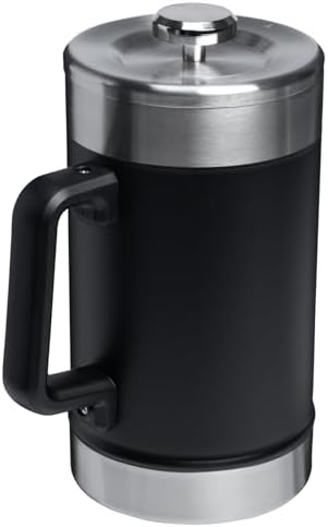 STANLEY Classic Stay-Hot French Press Coffee Maker 48 oz | 5 Minute Brew, 4 Hours Hot | Mesh Filter for Coffee Grounds | Insulated Stainless Steel French Press | BPA-Free | Black 2.0 - 2