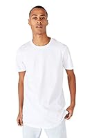 COTTON ON Mens Essential Longline Scoop T-Shirt White XS