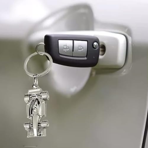 ZHAOYCSH Silver Racing Car Keyring – Metal F1 Keychain for Men, 3D Sports Car Model Key Ring for Racing Fans, Father’s Day, Birthday & Christmas – 1 PC Stylish Car Accessory - Image 3