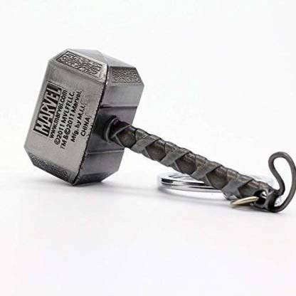 UNIQUE MART Thor Hammer Marvel Avengers Superhero Metal Key Chain (silver)