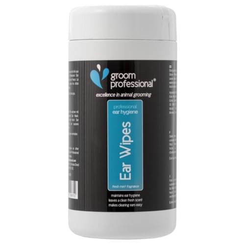 GROOM PROFESSIONAL Dog Ear Wipes - Dog Ear Cleaner Wipes - Ear Wipes for Dogs - Helps to Maintain Ear Hygiene - Contains Ear Wash Formula - Quick & Easy to Use, 50 Wipes