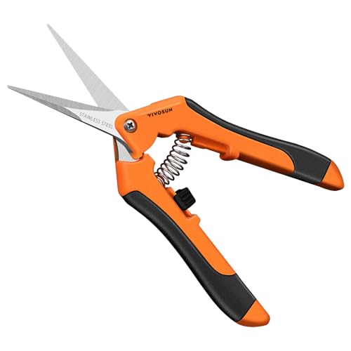 VIVOSUN 6.5 Inch Gardening Scissors Hand Pruner Pruning Shear with Straight Stainless Steel Blades...