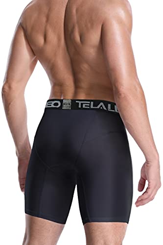 Telaleo 5 Pack Compression Shorts For Men Spandex Sport Shorts Athletic Workout Running Performance Baselayer Underwear Black/Double Blue/Double Gray S thumb #2