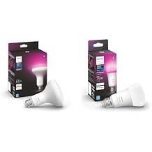 Philips Hue White and Color Ambiance BR30 1-Pack Bluetooth & Hue Smart 75W A19 Bulb 1 Pack 1100LM White and Color