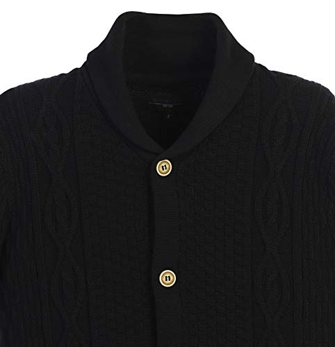 Gioberti Boy's 100% Cotton Knitted Shawl Collar Cardigan Sweater, Black, Size 12 #TOP1
