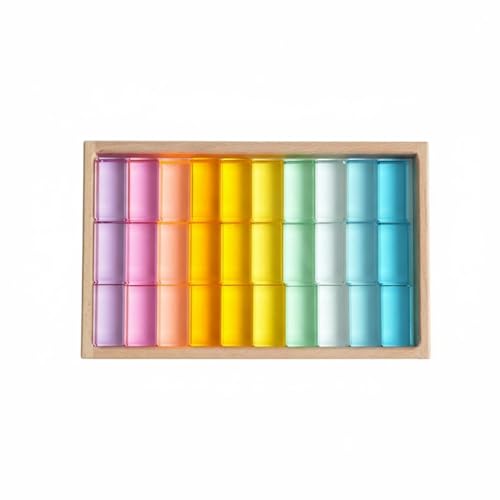 Bloques acrílicos de estimulación mano-ojo: juguetes educativos de construcción macaron