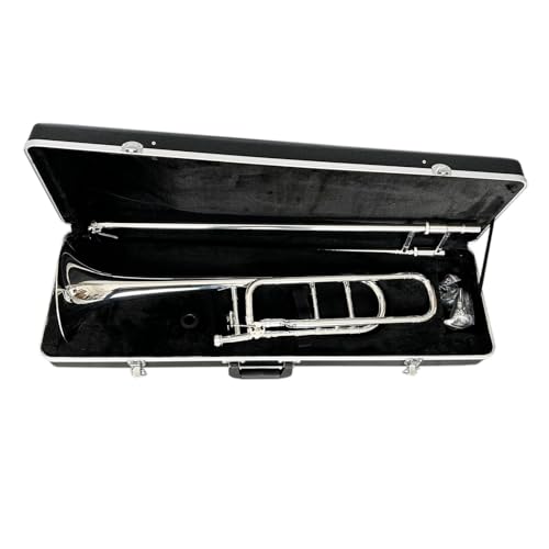 Trombón tenor en B Flat profesional Bb F Key Silver Tuning Slide instrumento musical trombón
