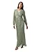 Adrianna Papell Womens Metallic Mesh Draped Gown Special Occasion Dress, Green Slate, 10 US