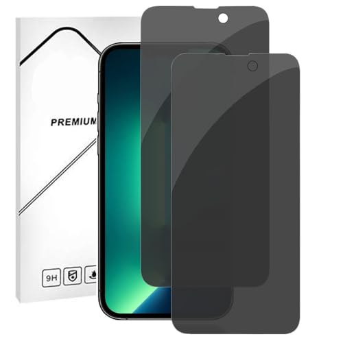 【覗き見防止 2枚セット】iPhone 16 Pro Max用 ガラスフィルム 覗き見防止強化ガラス 液晶保護プライバシー フィルム 【業界最高硬度9H/高透過率/飛散防止/気泡防止/3Dタッチ対応/ケースに干渉せず】アイフォン16 Pro Max 強化ガ
