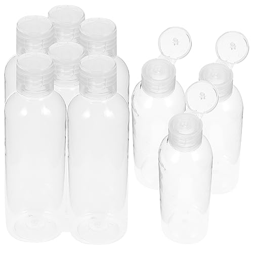 Garneck 10 Piezas Botellas Rellenables de Viaje de Pack de Contenedores Plásticos para Champú Lociones y Cosméticos Diseño Transparentes y