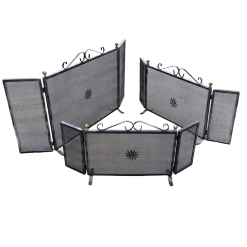 Fonderia Bongiovanni | Parascintille | accessori per camino | Modello Ante | in Ferro | per casa camino stufa | Pannello di Protezione | Misura a scelta | Piccolo