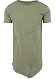Urban Classics Long Open Edge Front Zip Tee, T- T-Shirt Homme, Vert-Grün (lightolive 729), XXL