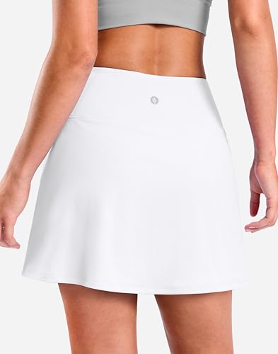 Image of SANTINY 13.5 inch /15 inch Skorts for Women with 2 Pockets High Waisted A Line Casual Pickleball Golf Skort Athletic Tennis Skirt