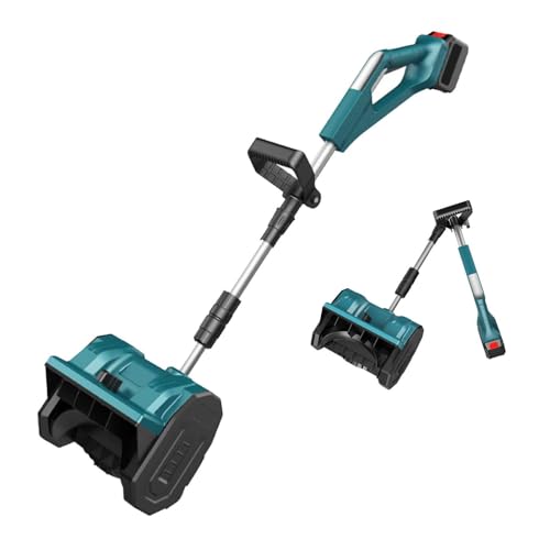 XUEJIKLAI Electric Snow Blower, Cordless Snow Blower with Battery and ...