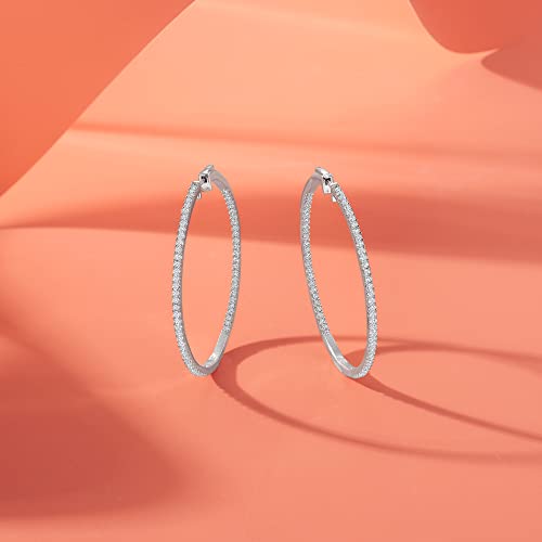 Ross-Simons 2.00 Ct. T.w. Diamond Inside-Outside Hoop Earrings #TOP3
