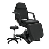SKINACT Hydraulic Adjustable Facial Chair with One Free Stool (Black)