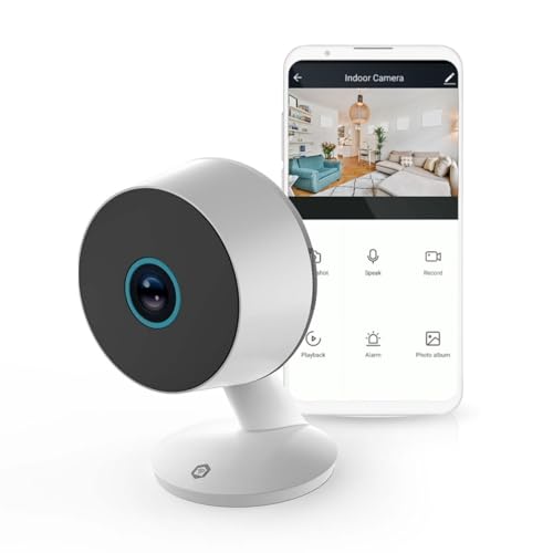 Nedis WIFICI08CWT | Telecamera Wi-Fi smart da interno | 3MP 1296p Full HD | Visione notturna | Rilevamento movimento | Audio bidirezionale | Cloud e microSD | Bianca