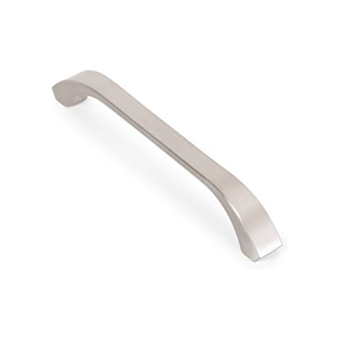 Ultra Grade URBN Modern Euro Arch Pull 5-1/16 Inch Cabinet Handle, Brushed Nickel Finish (Pack of 2, 6 Inch Length, 5-1/16 Inch Hole-to-Hole) Cover