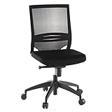 hjh OFFICE 657210 Profi Bürostuhl Porto ECO Stoff/Netz Schwarz Drehstuhl ergonomisch ohne Armlehnen, Lordosenstütze verstellbar