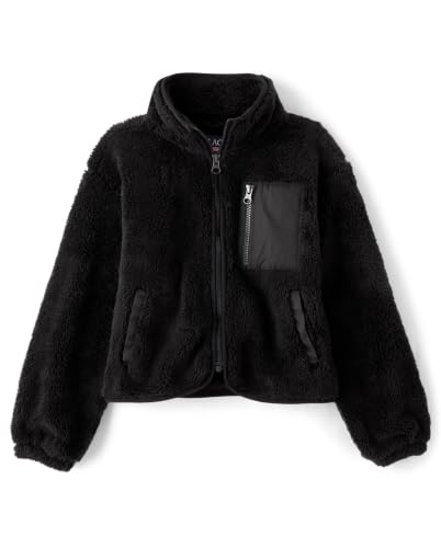 Image of The Children's Place Girls' Long Sleeve Sherpa Fleece Full Zip Jacket