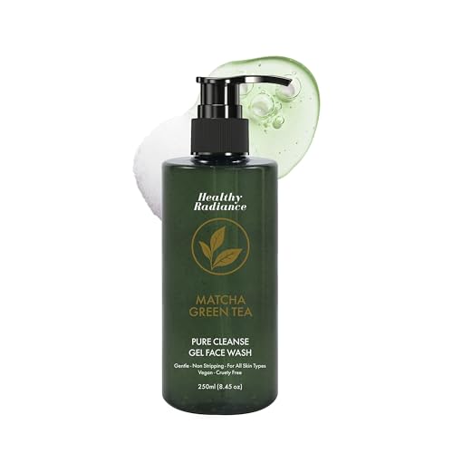 Korean Matcha Green Tea Gel Cleanser- Vegan-Organic Cleanser Niacinamide, Aloe Vera, Glycerin & Vitamin E – Gentle Daily Facial Wash for Oily Acne-Prone Sensitive Skin, Deep Pore Cleansing - 8.4 oz