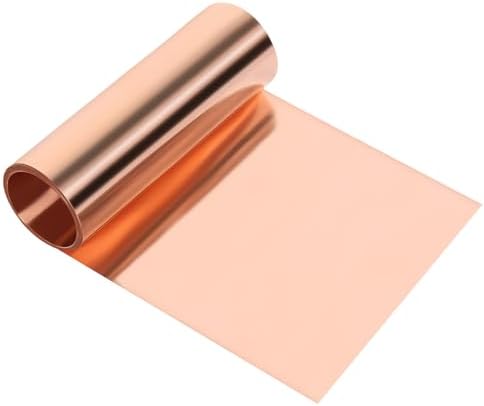99.99% Pure Copper Foil, 0.004''x4''x79''(0.1MM x 0.1M x 2M) Bendable Soft Copper Sheet, Thin Copper Sheet Sealed Package