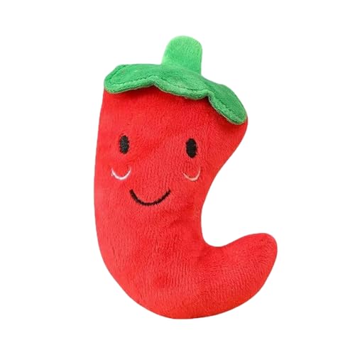 Interactive Dog Toys - Bite Resistant Squeaky Chili Shape for Small Breed Play | Engaging Design with Safe Materials, Fun Sound, Easy Cleaning & Portable Accessory for Indoor Training, Outdoor Walking