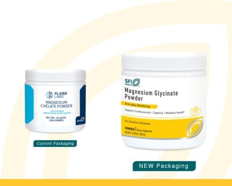 Vista 2 de Klaire Labs SFI Health - Polvo de quelato de magnesio Disolución rápida, 200 miligramos de alta absorción TRAACS Bisglicinato, vegetariano e