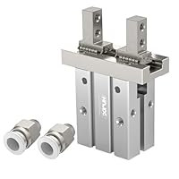 HNJPC Pneumatische Parallelgreifer Klaue, 10mm Bohrung mit Magnet, Mini Pneumatische Greifer Fingerluftzylinder MHZ2-10D