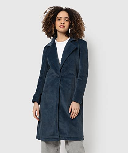 Image of PINACOLADA Women's Regular Fit Long Coat For Winter Wear | Collar Neck | Full Sleeve | Buttoned | Casual Jacket For Woman & Girl | Western Stylish Jacket For Women