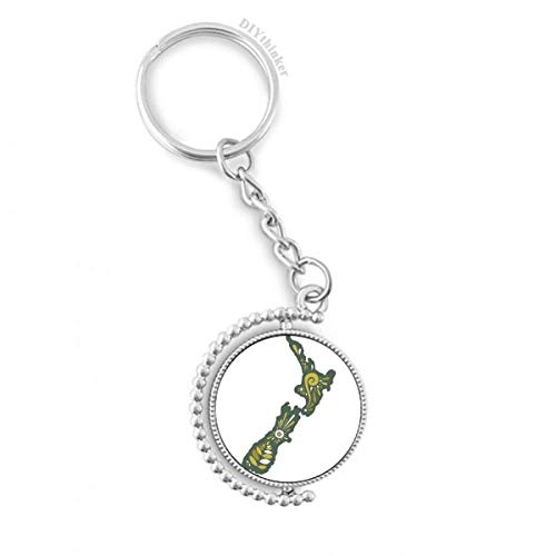 Porte-clés rotatif Nouvelle-zélande Verdure Soleil île DIYthinker 3x9 cm