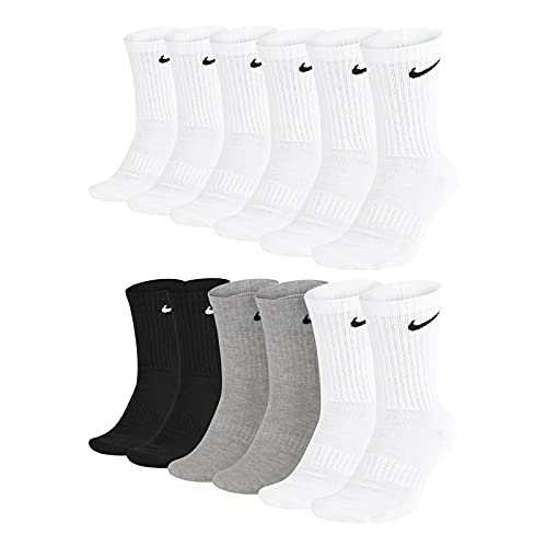 Nike Everyday Cushioned Lot de 6 paires de chaussettes d'entraînement mi-mollets, pour homme, 36-40