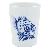 von Hand gefertigt Reichenbach - Kaffeebecher, Becher - Palau - Porzellan - Kugelfisch - Blau - 230 ml