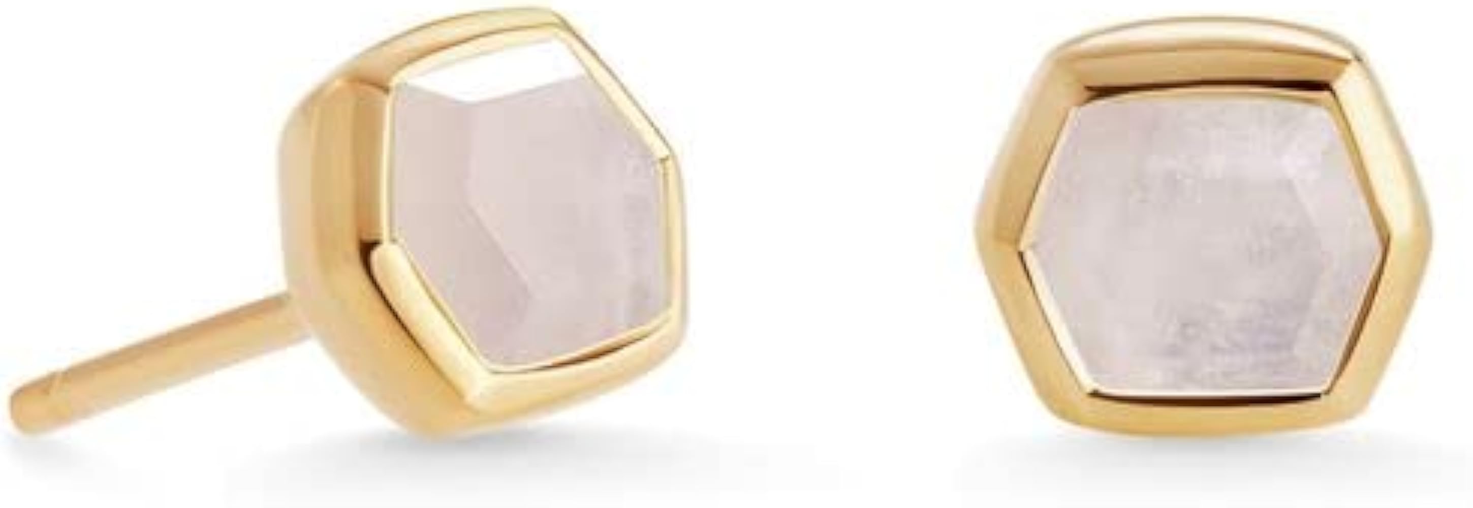【Kendra Scott】Davie 18Kゴールド× 天然誕生石 ピアス Davie 18k Gold Vermeil Huggie Earrings in White Topaz