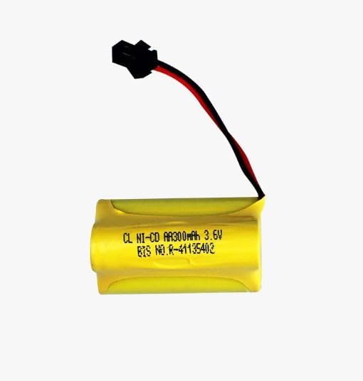 Compatible with 300mAh 3.6v Ni-Cd AA Cell Battery Pack with SM Connector for Cordless Phone, Toys, Car, DIY Project Battery