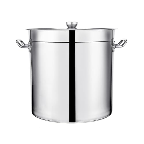 Olla de acero inoxidable con tapa, utensilios de cocina universales compatibles con todas las estufas, cocina duradera esencial para cocina profesional y doméstica