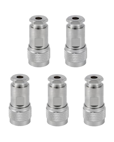 Vecys 5PCS PL-259 UHF Male Connectors 50 Ohm PL259 Male Plug Five-piece Set Crimp RF Coax Connector Adapter for RG58 VLMR195 RG142 RG400 Low Loss Coax Cable - Image 2