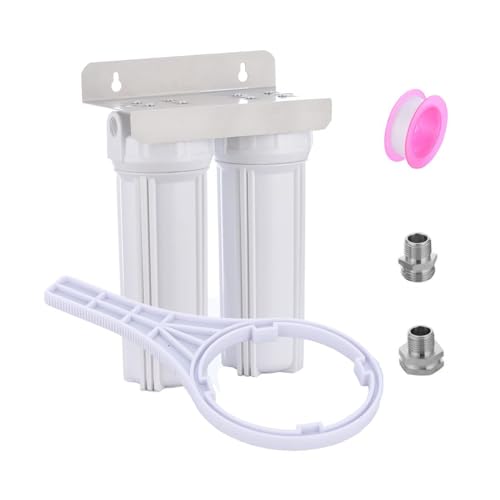 Nasibey External RV Dual Water Filter System with PP Sediment Filter