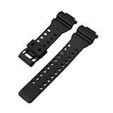 Cinturino Adatto For Casio G-Shock GA-100/110/120/140/200/400/700 800 GD-100/110/120 G-8900 GLS-100 Sostitutivo In Resina Di Silicone Da 16 Mm(Black black matte)