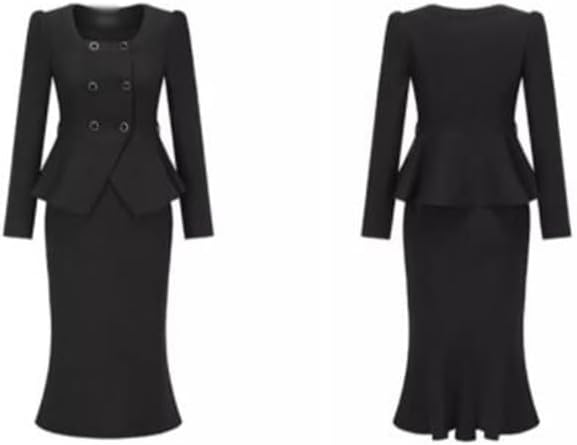 Square Collar Temperament Two Sets of Korean Tweed Suit Package Buttock Skirt