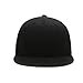 JHDESSLY Men's Women Snapback Hats Flat Bill Brim Baseball Cap Women Adjustable Hip Hop Style Blank Trucker Hat Black