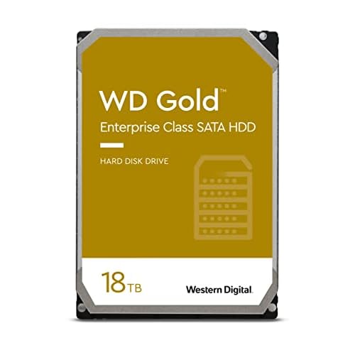 Western Digital 18TB WD Gold Enterprise Class Internal Hard Drive - 7200 RPM Class, SATA 6 Gb/s, 512 MB Cache, 3.5" - WD181KRYZ