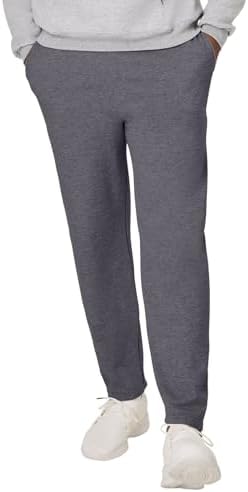Hanes Men's EcoSmart Open Leg Fleece Pant with Pockets