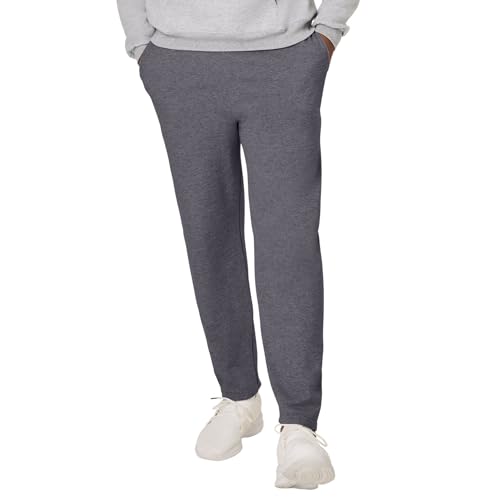 Hanes mens Hanes Comfortsoft Ecosmart Men's Fleece Sweatpants, Charcoal Heather, Large US