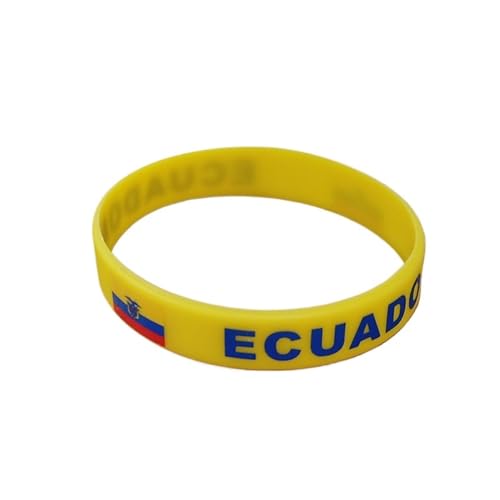 JCUIyon Pulseras con Bandera Nacional de Ecuador, Pulsera Deportiva de Silicona for Hombres y Mujeres, Banda de Goma, Accesorio conmemorativo patriótico, 2 uds.