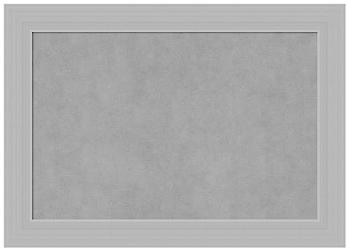 Amanti Art Silver Framed Magnetic Board, 28x20, Modern Office Decor