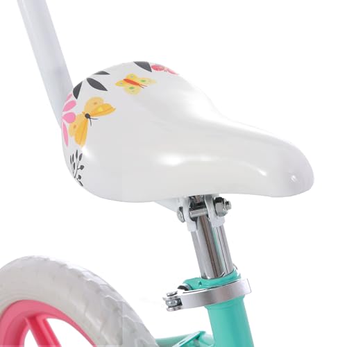 JOYSTAR Miss Berry 10 Inch Kids Bike for Boys and Girls Ages 1-3 Years, Toddler Bike with Training Wheels & Basket, Detachable Parent Push Handle, Children Bicycle in Green